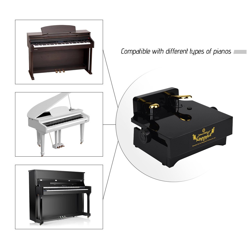 Adjustable Black Piano Pedal Extender Bench for Kids & Beginners