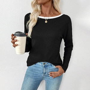 2026 Neue Damen Pure Desire Y2K Weiche Dünne Lässige Schlanke Gerippte Strickbluse mit Rückenausschnitt und Schleifendesign Sexy Langarm-Oberteil - Product Image 4