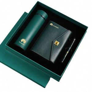 Custom Logo Corporate Birthday Stationery Women Christmas Gift Set 3 1 Luxury Business Style PU Cover Metal Pen Smart <b>Cup</b> Silk - Product Image 1
