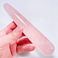 HUIYING – Nouvelle baguette vibrante en quartz rose, réaliste et colorée, pour femmes – Vente en gros de godemichés en cristal