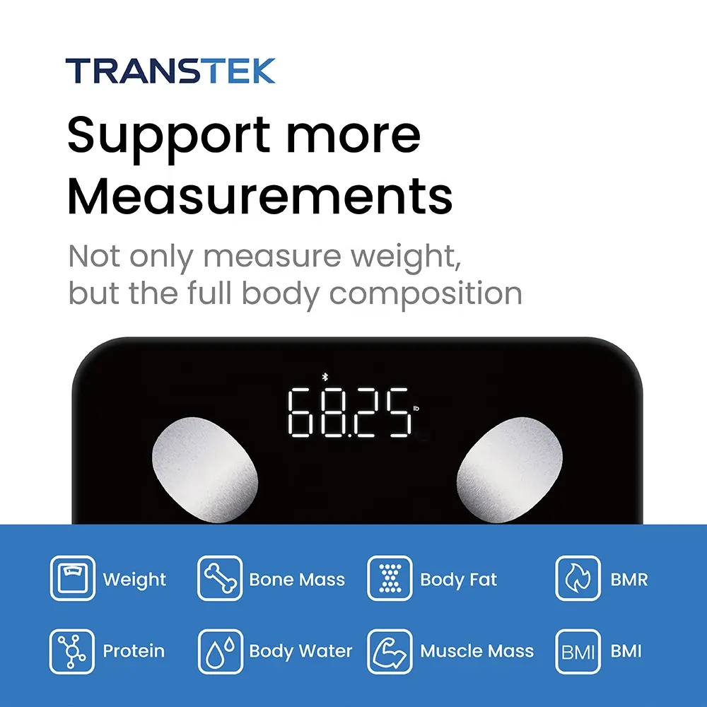 TRANSTEK Tele health Monitoring BLE Anschließ bares Gerät zur Analyse der Körperfett zusammensetzung Bluetooth-Fern überwachung Körperfett waage