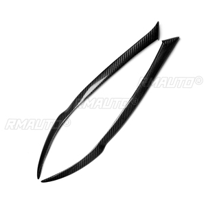 1 par de cubiertas embellecedoras de fibra de carbono auténtica para faros delanteros de coche, tipo ceja/párpado, para Honda Stream 2006 2007 2008, calcomanías para faros de coche - Product Image 2