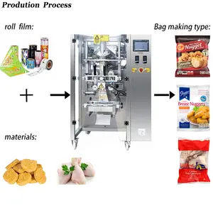 Автоматический водонепроницаемый пакет для пищевых продуктов, Замороженные Свежие куриные наггетсы, машина для взвешивания и упаковки