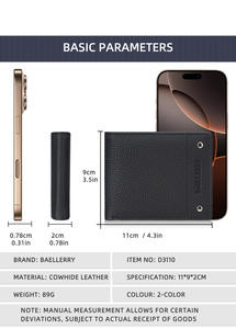 Cartera de Cuero Genuino para <span class=keywords><strong>Hombre</strong></span>, Tarjetero de Lujo, Cartera de Diseñador 2025, Billetera Bifold con Múltiples Ranuras para Tarjetas, Cartera Pequeña y Delgada para <span class=keywords><strong>Hombre</strong></span> - Product Image 5