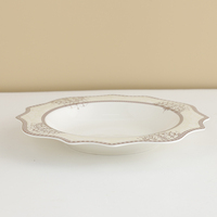 Nouvel ensemble de vaisselle de luxe en porcelaine fine avec bordure dorée - 4 pièces - Compatible micro-ondes - Compatible lave-vaisselle - Résistant aux éclats - Décalcomanie personnalisée