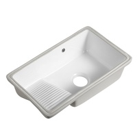 Lavabo en céramique de style moderne, lavabo simple, profond, à encastrer, pour salle de bain, balcon, lavabo, évier de salle de bain, évier de lavage