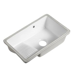 Lavabo de cerámica de estilo moderno, lavabo individual profundo bajo encimera, lavado de cara, baño, balcón, escurridor, fregadero de baño, fregadero de lavandería - Product Image 5