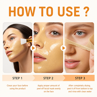 Masque gel peel-off au curcuma et à la vitamine C pour le visage, éclaircissant et blanchissant, anti-taches, à utiliser la nuit
