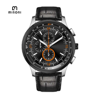 Montre pour homme personnalisée, minimaliste, multifonctionnelle, à quartz, boîtier en alliage, cadran en verre, bracelet en cuir, aiguilles lumineuses