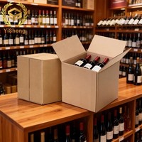Boîte d'expédition de vin en carton ondulé personnalisée avec insert antichoc pour 3/6/9/12 bouteilles, robuste, pour l'emballage de vin rouge, de whisky et de liqueurs