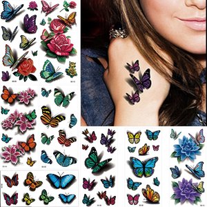 Pegatina inteligente ecológica no tóxica personalizada 3D mariposa flores cuerpo <span class=keywords><strong>pierna</strong></span> medio brazo decoración <span class=keywords><strong>tatuaje</strong></span> temporal pegatina - Product Image 5