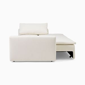 Hiện Đại Sang Trọng Màu Be Linen Vải Convertible Gỗ <span class=keywords><strong>Futon</strong></span> Ba Chỗ Ngồi Đa Chức Năng Gấp Ngủ Sofa Cum Giường Cho Phòng Khách - Product Image 6
