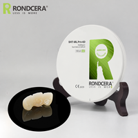 Disque de zircone translucide Rondcera 42%-49% pour travaux précis d'implantologie dentaire, fabriqué en usine en Chine