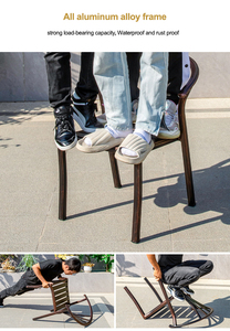 Ensemble <span class=keywords><strong>de</strong></span> <span class=keywords><strong>jardin</strong></span> d'extérieur en aluminium, 7 pièces, <span class=keywords><strong>chaises</strong></span> <span class=keywords><strong>et</strong></span> tables <span class=keywords><strong>de</strong></span> patio rectangulaires pour 6 <span class=keywords><strong>personnes</strong></span>, nouvel arrivage - Product Image 6