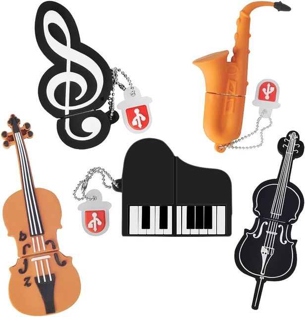 Gitra Cute Music USB Flash Drive Piano Saxophone Violin Cello Shape Musical Instruments Thumb Drive Memory Stick Drive Pendrive
