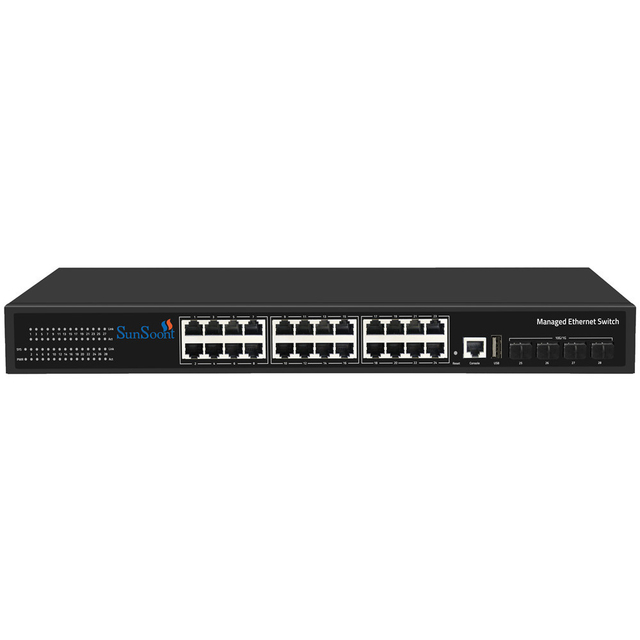 24-Port L2+ Managed Gigabit Rackmount Switch Stackable with 4*10G SFP+ Uplinks SNMP and QoS Functionality