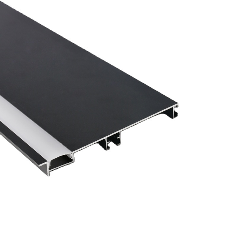 10010 New Design Wide Black Color Led Skirting Aluminum Profile For Indoor Wall Decoration · image 2