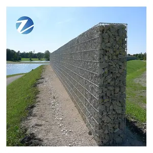 Malla de gavión Pared de cesta de piedra 2 metros de alto costo galvanizado malla de alambre soldado cerca de cesta de gavión para muros de contención