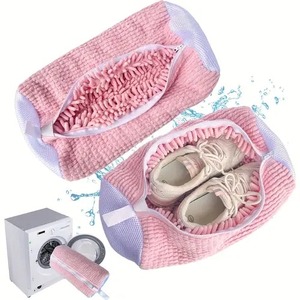 Sac durable pour machine à laver les chaussures Doublure en <span class=keywords><strong>chenille</strong></span> Sac à linge protecteur pour baskets, chaussures décontractées, sac de lavage du linge - Product Image 2