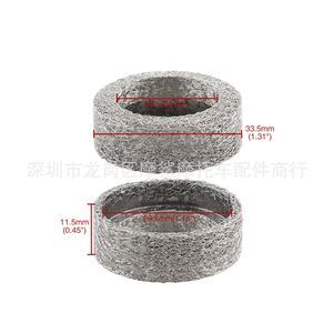 Junta de sellado cruzada para tubo de escape de motocicleta Harley, 33.5x23x11.5mm, plateada - Product Image 1