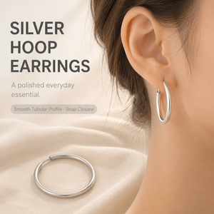 Boucles d'oreilles créoles minimalistes en acier inoxydable, grands cercles classiques, bijoux, fabrication OEM/ODM - Product Image 5