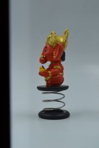 Shree Ganesh, Ídolo de Plástico Color Naranja para Decoración del Hogar u Oficina, Calidad Premium - Product Image 4