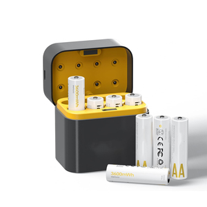 <b>Rechargeable</b> <b>AA</b> <b>Lithium</b> <b>Batteries</b> Charger 3600mWh 8 Pack 8-Slot Storage Box 1.5V 2A Output - Product Image 1