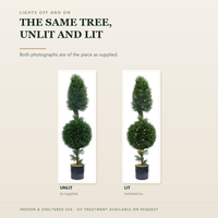 Arbre topiaire en forme de cône de buis artificiel éclairé par des lumières LED, en pot, décoration intérieure, faux vert