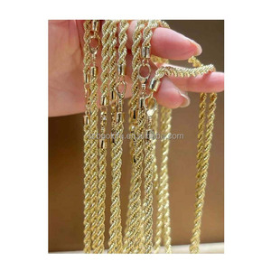 Collier ras du <span class=keywords><strong>cou</strong></span> vintage en corde torsadée imperméable avec chaîne en or <span class=keywords><strong>jaune</strong></span> <span class=keywords><strong>de</strong></span> 2mm/3mm/4mm/8mm pour mariage ou cadeau - Product Image 3
