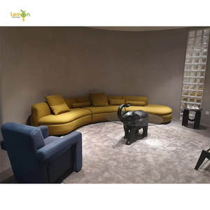 Venta caliente curvo convertible sofá conjunto compresible muebles para el hogar blanco media <span class=keywords><strong>luna</strong></span> sofá para salón de belleza - Product Image 2