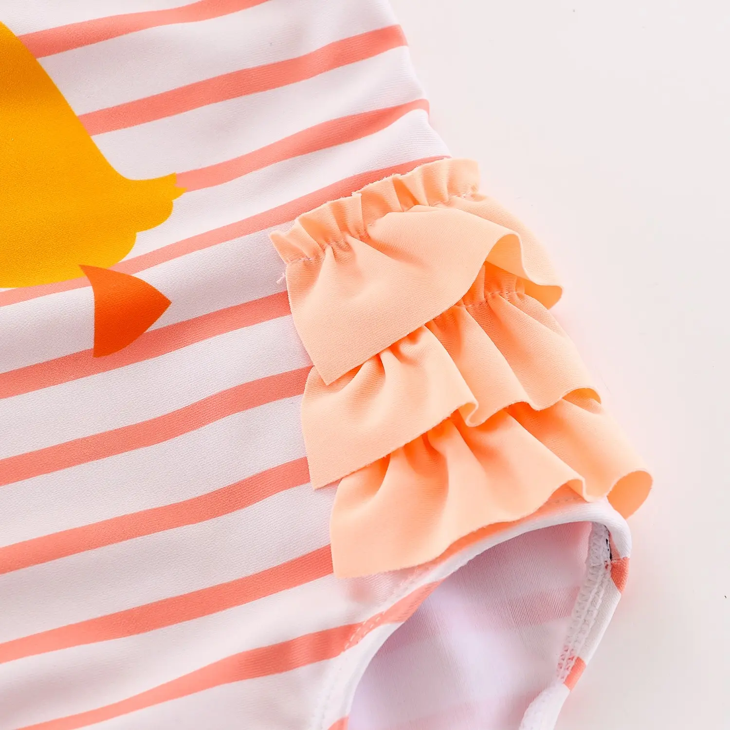 줄무늬 아기 오리 인쇄 한 조각 여자 2-10 비치웨어 비치 유아 디자이너 수영복 OEM 사용자 정의 도매