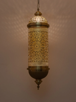 Plafonnier moderne en cristal doré avec cylindre central et dômes hémisphériques, éclairage LED blanc chaud pour mosquée