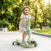 Trottinette Électrique Pliable à 3 Roues avec LED pour Enfants, en Plastique, Plusieurs Couleurs, pour Garçons et Filles