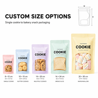Sacs à biscuits transparents givrés personnalisés de qualité alimentaire, scellables à la chaleur, en plastique laminé, pour pain, pâtisserie, bonbons et snacks