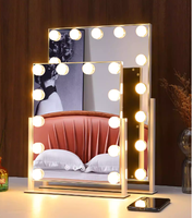 Grand miroir de maquillage avec ampoules LED à intensité variable - 3 modes de couleur et commande tactile, miroir de maquillage de table