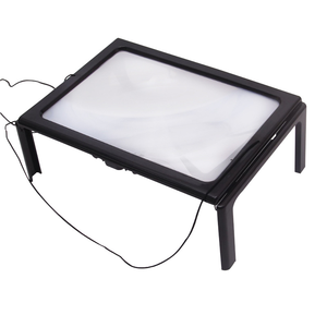 Lupa plegable portátil con luz Led A4 página completa 3X lupa de escritorio lupa manos libres para lectura - Product Image 1