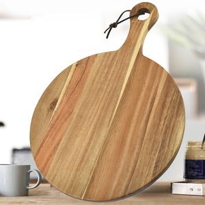 Tagliere da banco Charcuterie carne <span class=keywords><strong>pane</strong></span> che serve cerchio circolare formaggio rotondo Paddle tagliere legno di Acacia <span class=keywords><strong>Pizza</strong></span> Peel - Product Image 6