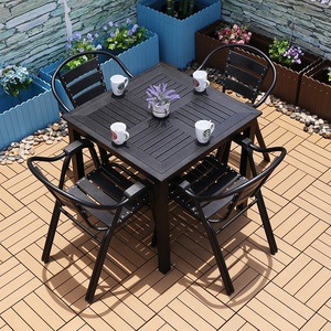 <b>Outdoor</b> Picnic <b>Table</b> Set Wood Restaurant <b>Tables</b> and Chairs Coffee <b>Table</b> and Set for Restaurant and Resort Hotel OTF-64 Supports - Product Image 3