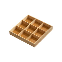 Plateau à fruits en bambou écologique à 4 compartiments, plateau à collation à 9 compartiments, plateau de service pour desserts et fruits secs