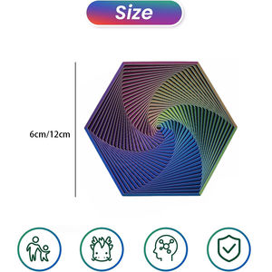 Mainan Heksagon Fraktal Cetak 3D Kustom, Mainan Heksagon Spiral Visual untuk Ujung Jari, Kubus Infinity Sensorik, Mainan Putar Meja - Product Image 2