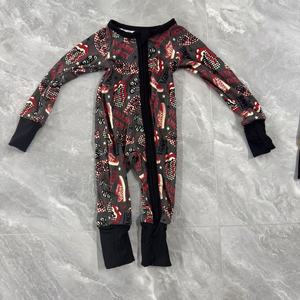 Combinaison bébé unisexe en tissu de bambou tricoté personnalisé Yy, imprimé, automne, nouveau-né, bébé, fermeture éclair bidirectionnelle, pyjama pour tout-petit, vêtement de nuit - Product Image 2