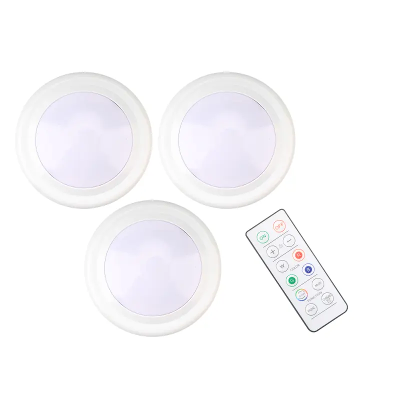 Yeni 1-3 uzaktan kumanda lambası RGB ışık Led dairesel uzaktan kumanda DIY yaratıcı dekoratif dolap ışık Led gece lambası