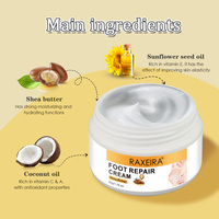 Crème pour les pieds exfoliante hydratante au beurre de karité en gros, marque privée, 50 ml, pour les pieds gercés et les callosités, soin de la peau morte des pieds