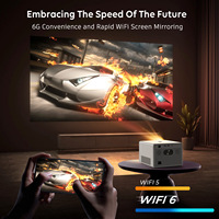 Yinzam Nouveau projecteur vidéo Full HD T5 1080P, Mini LED 800 Ansi Lumens Smart Proyector avec mise au point automatique Keystone WiFi BT Beamer