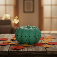 Lampe de table citrouille d'Halloween en céramique de marque C&S, 3500K, LED chaude, IRC 80, AC 220V, pour décoration intérieure et veilleuse