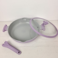 Poêle à frire multifonctionnelle OEM durable de 32 cm en aluminium moulé, revêtement céramique antiadhésif, pour cuisson domestique