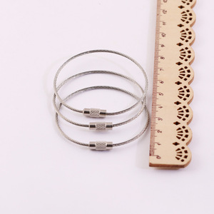 Porte-clés en câble d'acier inoxydable de 1,5 mm avec <span class=keywords><strong>boucle</strong></span> à vis et anneau de verrouillage pivotant - Product Image 6