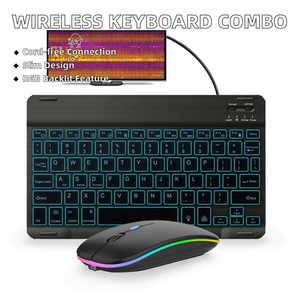 Draadloze Muis Toetsenbord Rgb Backlight Toetsenbord Muis <span class=keywords><strong>Combo</strong></span> Voor Bluetooth Stil En Noisless Met 78 Toetsen Standaard - Product Image 2