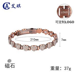 BioMagnético para As Mulheres Clássico Geométrico Diamante Cobre Puro Pulseiras Magnéticas Ímãs De Neodímio Ajustável Jóias Presente Diário - Product Image 2