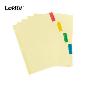 中国批发2/5/6/8标签黄色纸a 4尺寸分隔器，带办公室口袋 - Product Image 3